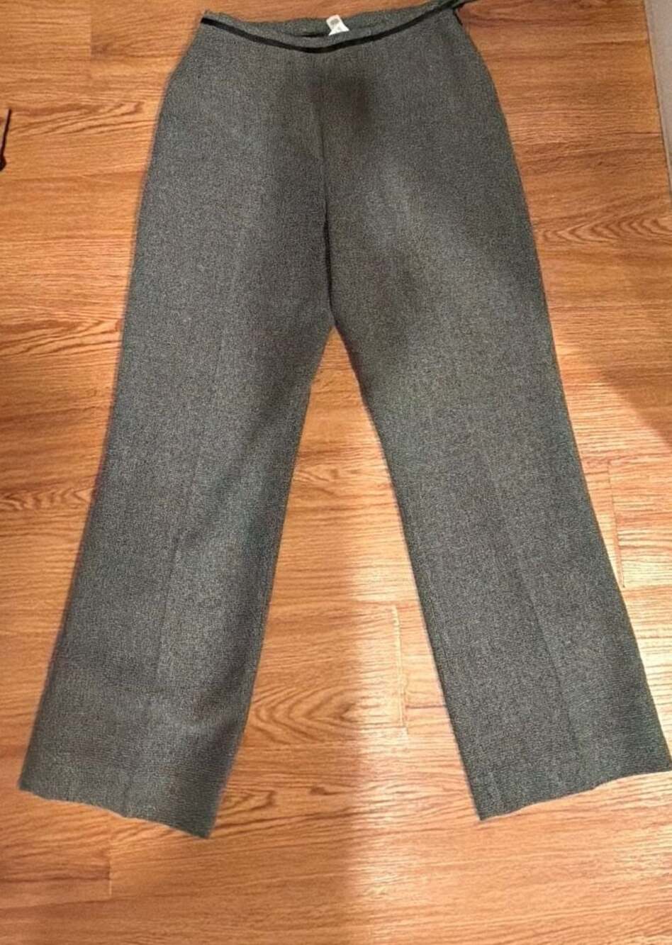 Jones New York Grey Textured Straight Leg Dress Pants Size 4